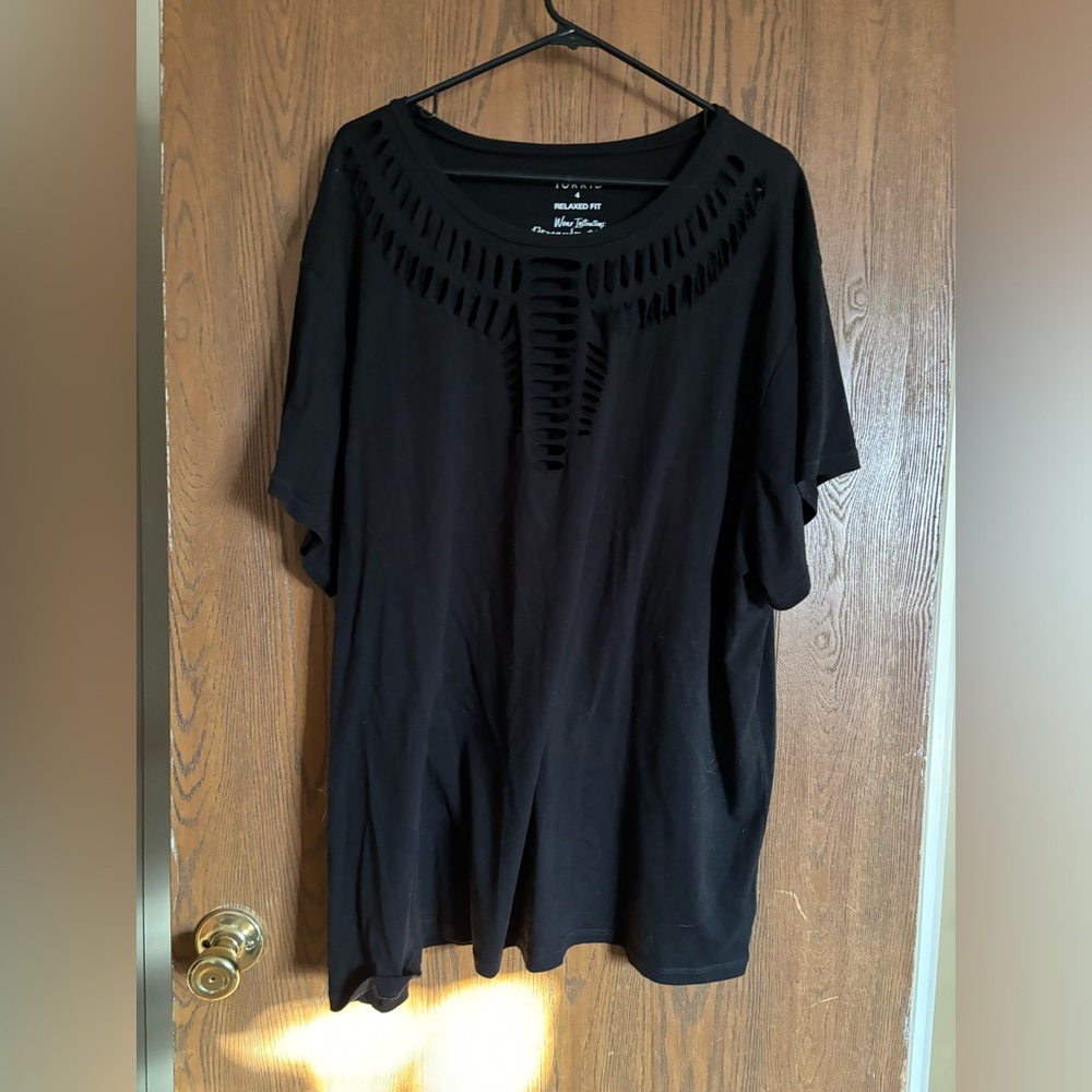 Black Tshirt with Cut Out Design